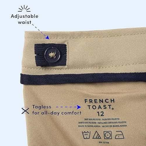 French Toast Girls' Adjustable Waist 2-Tab Scooter, Khaki, 10 | School & Casual Comfort thumbnail 6
