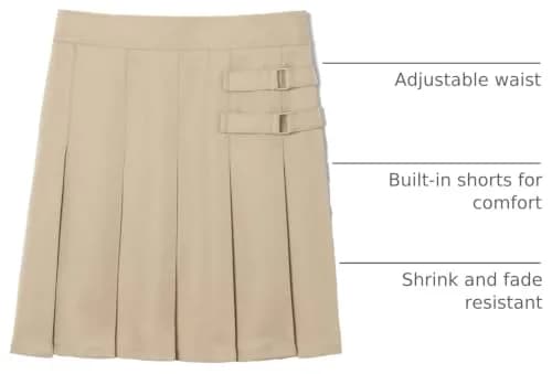 French Toast Girls' Adjustable Waist 2-Tab Scooter, Khaki, Size 7 | School & Casual Comfort thumbnail 4
