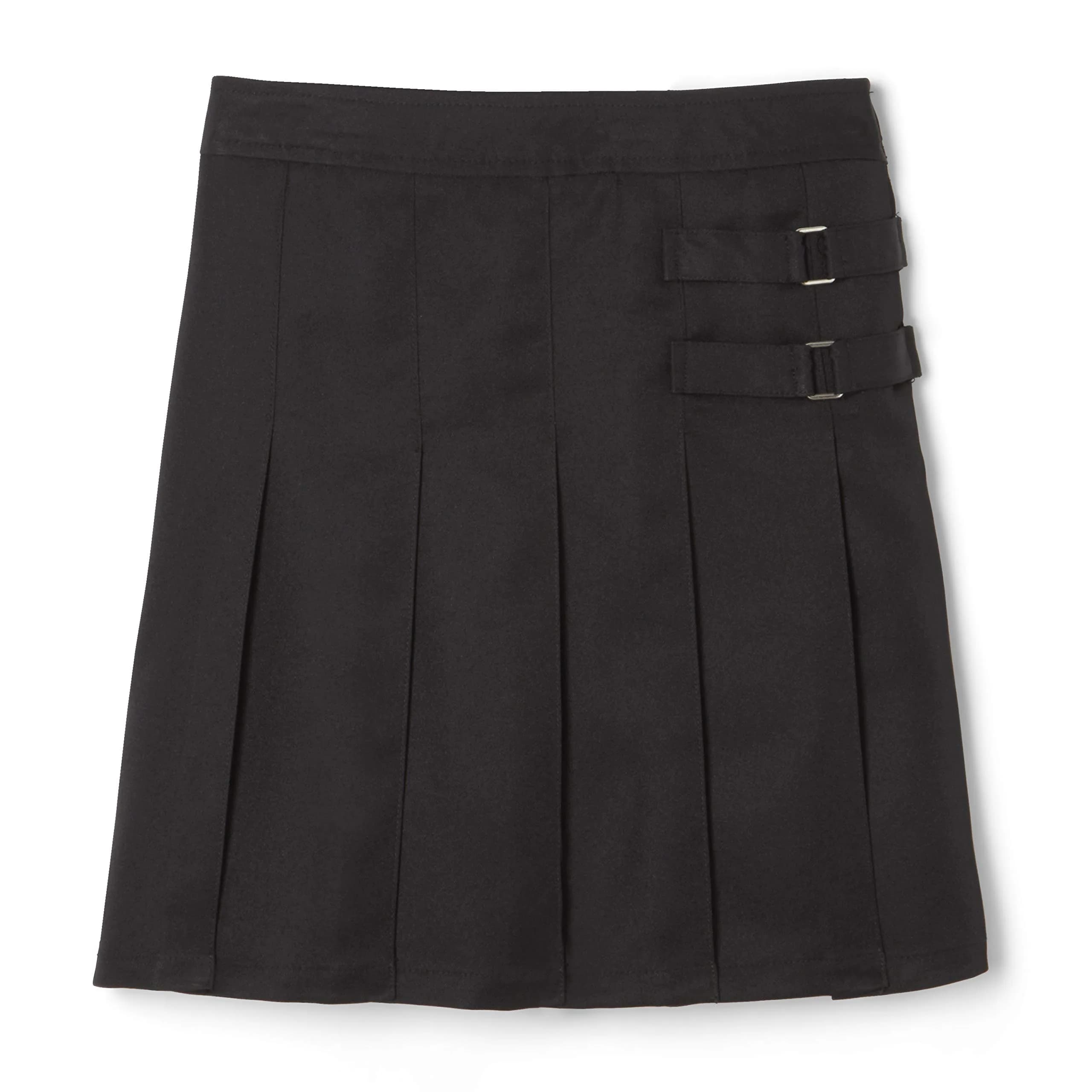 French Toast Girls' Adjustable Waist 2-Tab Scooter, Khaki, 10 | School & Casual Comfort — Black / 14