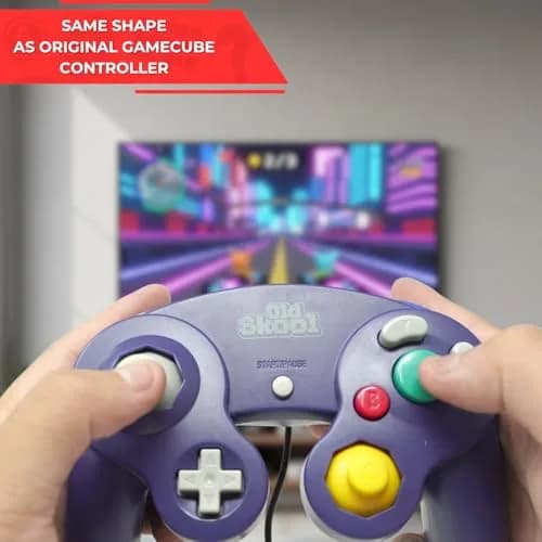 Old Skool Controller Compatible with Gamecube/Wii - Orange (Spice) | 6ft Cable, Rumble Vibration thumbnail 4