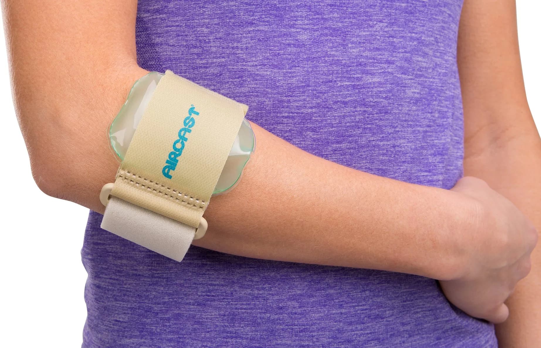 Aircast Pneumatic Armband Tennis/Golfers Elbow Support Strap, Beige | Concentrates Compression on Extensor Muscle