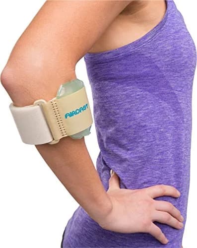 Aircast Pneumatic Armband Tennis/Golfers Elbow Support Strap, Beige | Concentrates Compression on Extensor Muscle thumbnail 4