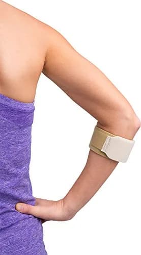 Aircast Pneumatic Armband Tennis/Golfers Elbow Support Strap, Beige | Concentrates Compression on Extensor Muscle thumbnail 5