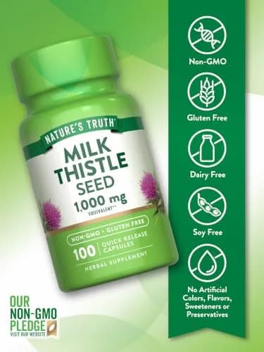 Nature's Truth Milk Thistle Seed Extract | Herbal Supplement | 100 Capsules thumbnail 3