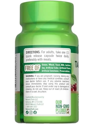 Nature's Truth Tart Cherry Extract Capsules | 90 Count | Herbal Supplement for Sleep & Antioxidants thumbnail 7