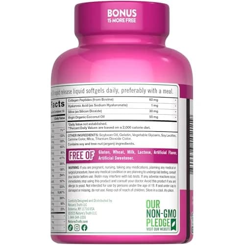 Nature's Truth Hair, Skin & Nails Vitamin | 5000 mcg Biotin | 165 Softgels | Supports Hair & Nail Growth thumbnail 7