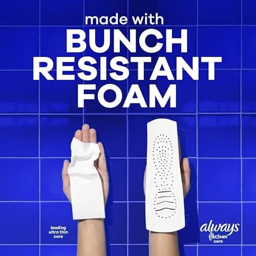 Always Infinity Feminine Pads with FlexFoam, Size 5 Extra Heavy Overnight, 132 Count (6 Packs of 22) | Dermatologically Tested by Skin Health Alliance thumbnail 6