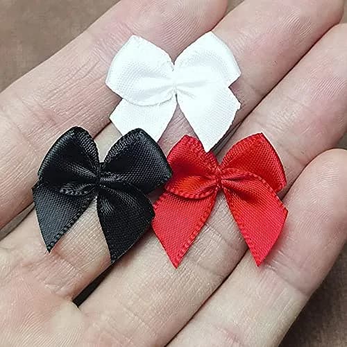 Chenkou Craft Red Mini Satin Ribbon Bows 25x20mm (60-Pack) | DIY Craft Embellishments thumbnail 1