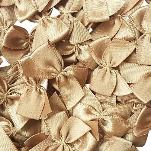 Chenkou Craft Red Mini Satin Ribbon Bows 25x20mm (60-Pack) | DIY Craft Embellishments — brown