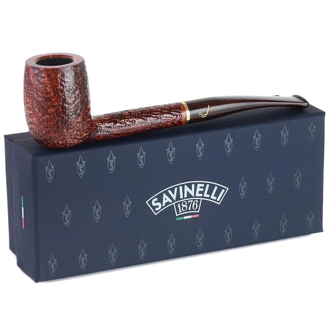 Savinelli Bing's Collection - Long Straight Billiard (Rustic Finish) | Handcrafted Italian Briar Pipe