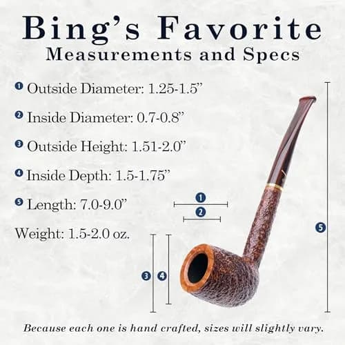 Savinelli Bing's Collection - Long Straight Billiard (Rustic Finish) | Handcrafted Italian Briar Pipe thumbnail 3