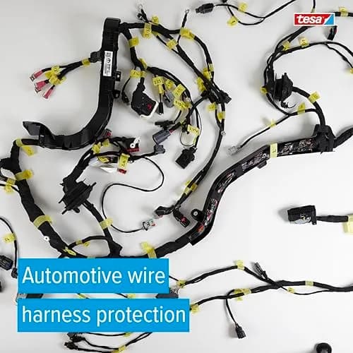 tesa 51608 Noise Damping PET Fleece Automotive Wire Harness Tape, Black, 19mm x 25m (0.75in x 27yds) | Automotive Grade thumbnail 3