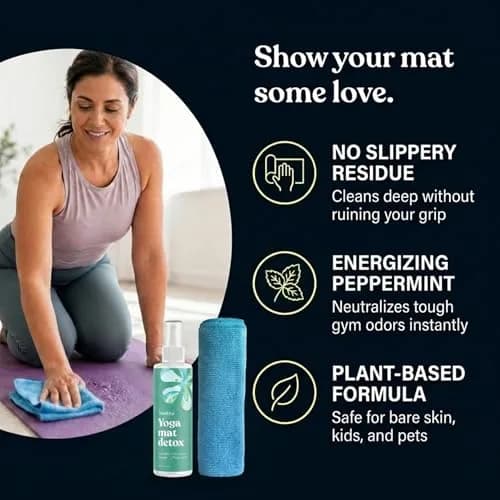 ASUTRA Yoga Mat Cleaner Spray Energizing Peppermint 118ml (4 fl oz) | Essential Oil Aromatherapy for Fitness Gear thumbnail 2