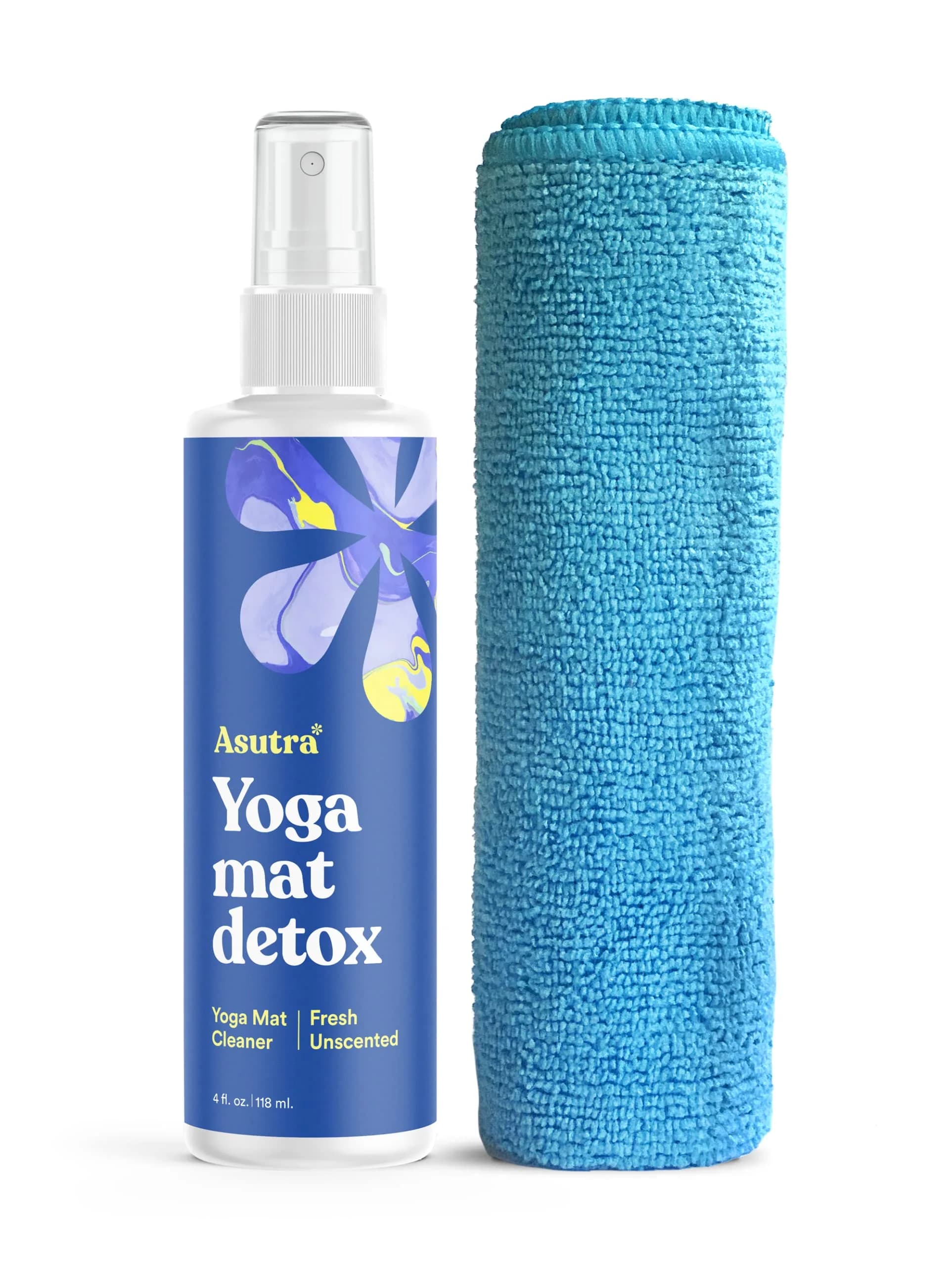 ASUTRA Organic Yoga Mat Cleaner Spray 4 fl oz | No Residue, Essential Oils, Deep-Cleansing — Fresh Unscented