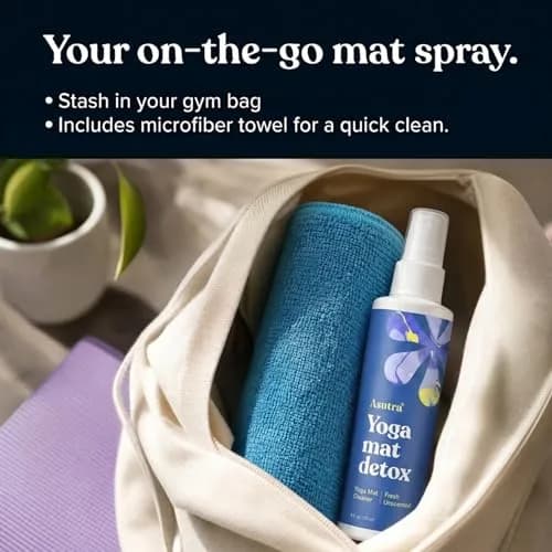 ASUTRA Yoga Mat Cleaner Spray Fresh & Unscented 118ml (4 fl oz) | Water-Based Formula for All Mats & Props thumbnail 5