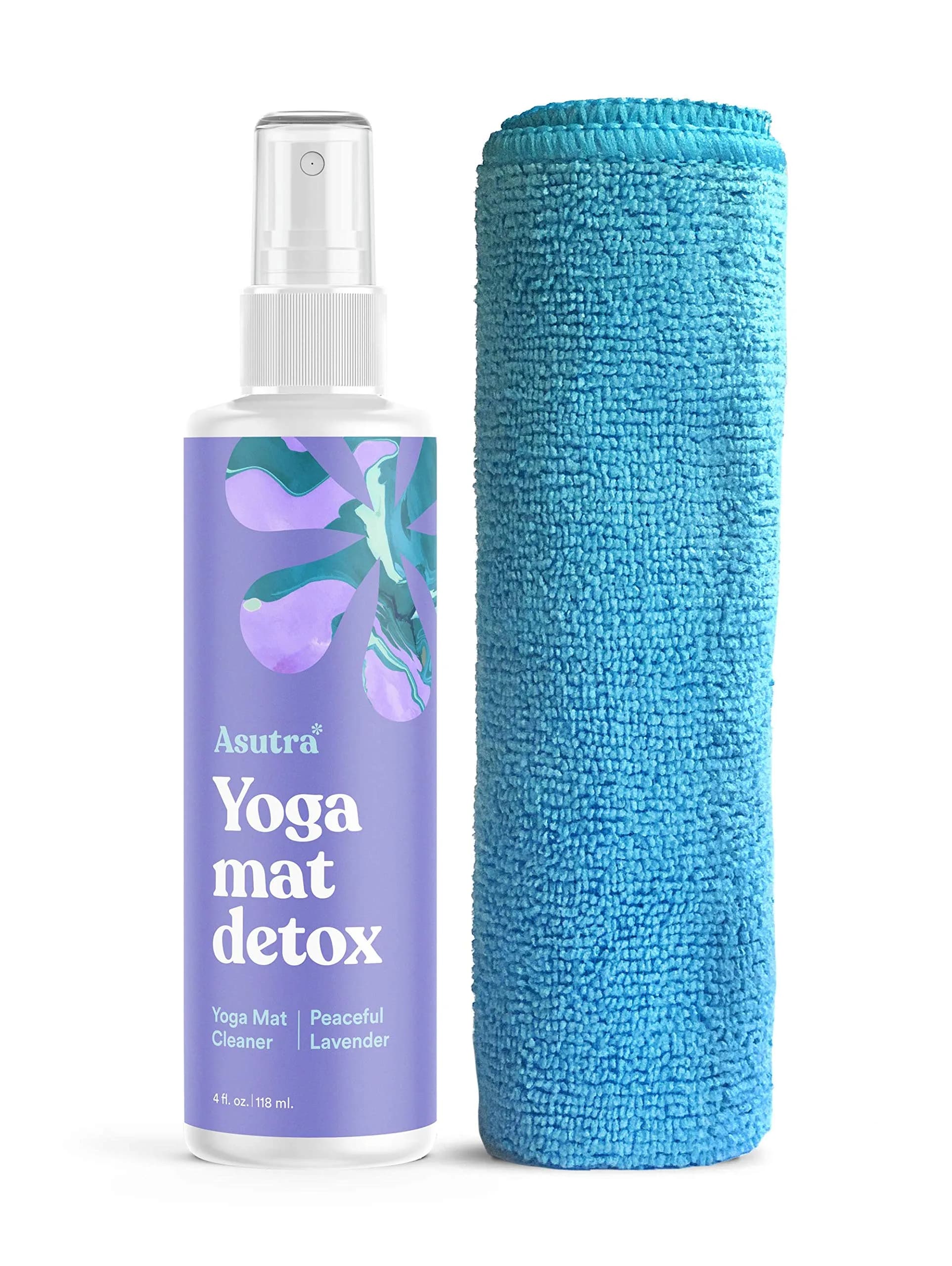 ASUTRA Organic Yoga Mat Cleaner Spray 4 fl oz | No Residue, Essential Oils, Deep-Cleansing - main product image