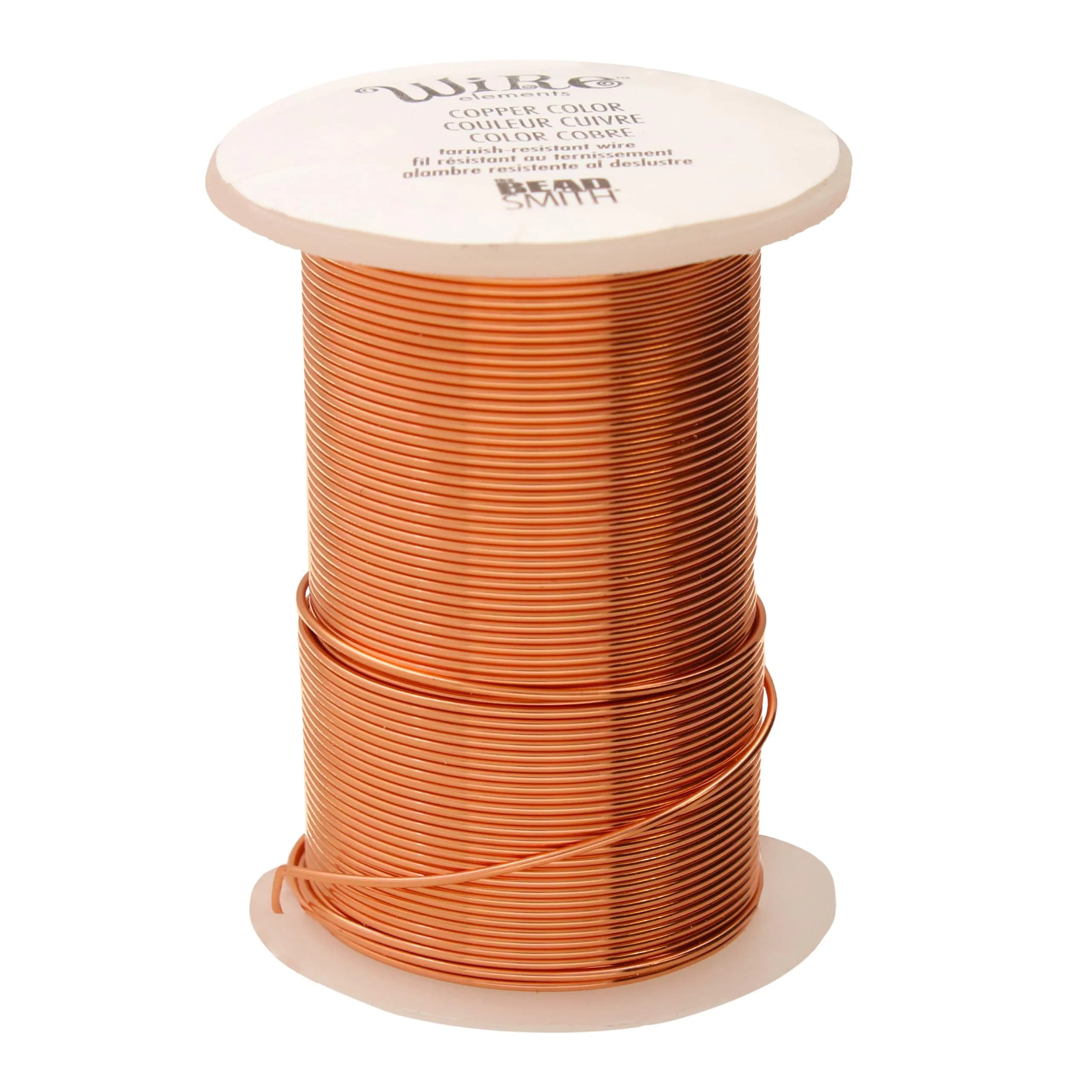 The Beadsmith Copper Jewelry Wire 20 Gauge Silver Color 13.72m (45 Ft) | Tarnish-Resistant for Crafts — Copper / 16 Gauge