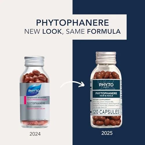PHYTO Phytophanère Hair Growth Supplement - Biotin, Omega 3 & 6, Vitamins B & C for Thicker Hair & Stronger Nails - 240 Capsules, 4-Month Supply | Supports Healthy Hair & Nails thumbnail 2