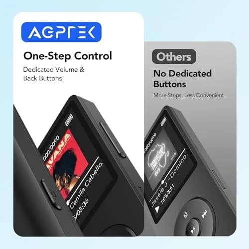 AGPTEK A02S MP3 Player 16GB Black | 70-Hour Playback Lossless Sound thumbnail 6