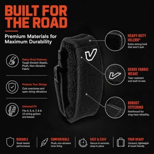 Gruv Gear Fret Wrap & Guitar Mute, Small Black | String Dampener for Acoustic, Electric & Bass thumbnail 7