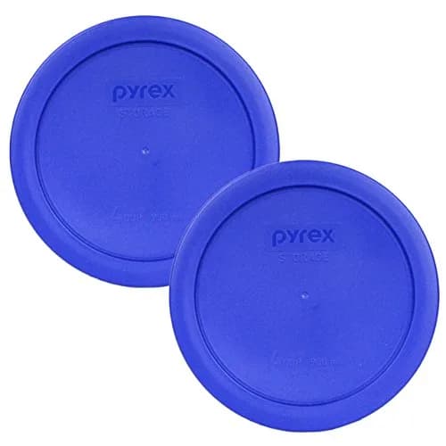 Pyrex 7201-PC 4-Cup Round Plastic Lids 950ml (2-Pack) | BPA-Free, Microwave Safe, Dishwasher Safe thumbnail 1