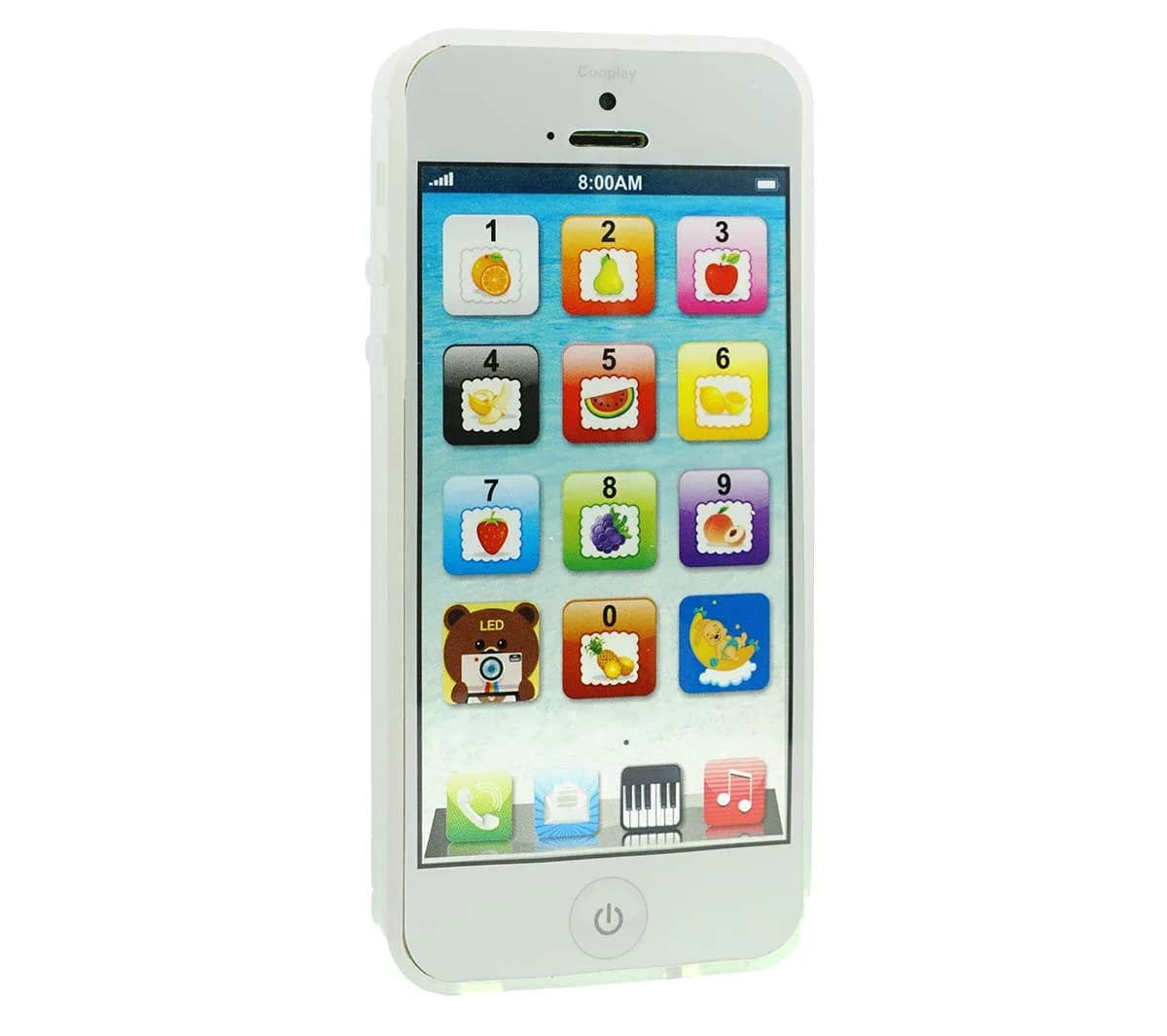 Cooplay White Smart Phone Toy Music Lullaby YPhone Touch Screen 12.5cm x 5.8cm | Educational music & language learning - main product image