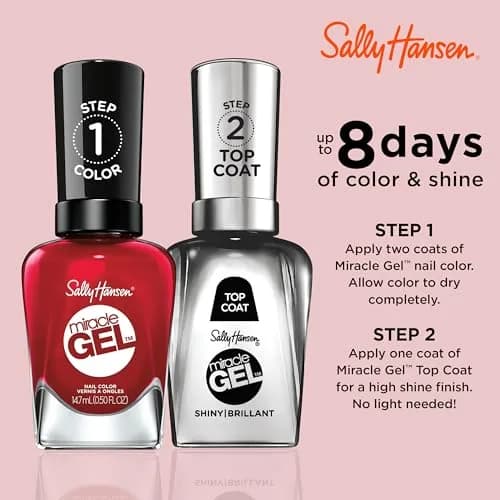 Sally Hansen Miracle Gel Nail Polish 0.5 Fl Oz | No UV Needed, Long Lasting, Vegan, Glossy (70-120 chars) thumbnail 2