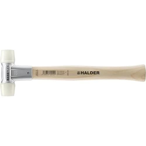 Halder Baseplex Soft-Faced Mallet 3908.025 25mm (0.98in) | Hard Nylon Inserts, Zinc Die-Cast Housing, Varnished Wooden Handle thumbnail 1