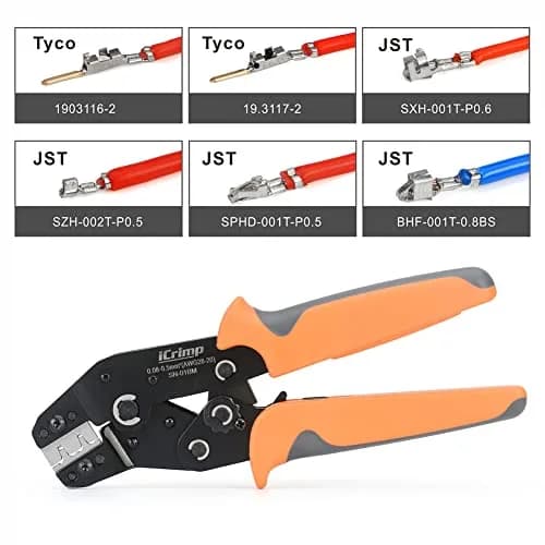 IWISS SN-01BM Crimping Tool for Dupont XH2.0/2.54/3.96mm Terminals, AWG 28-20 (0.08-0.5mm2) | Ratchet Crimper for JST, Molex, Servo Connectors thumbnail 2