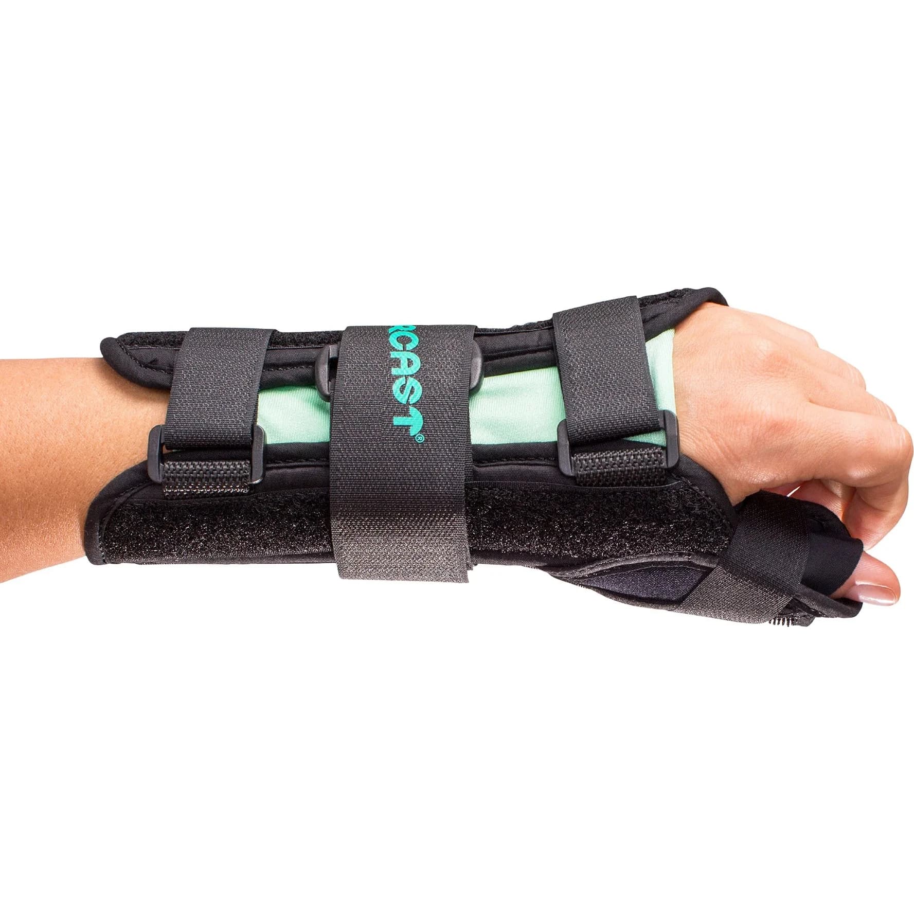 Aircast A2 Wrist Brace with Thumb Spica - Right Small 10cm (3.9in) | Supports Carpal Tunnel & Sprains — Black