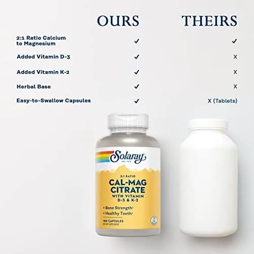 SOLARAY Calcium Magnesium Citrate 2:1 with Vitamin D3 K2 thumbnail 5