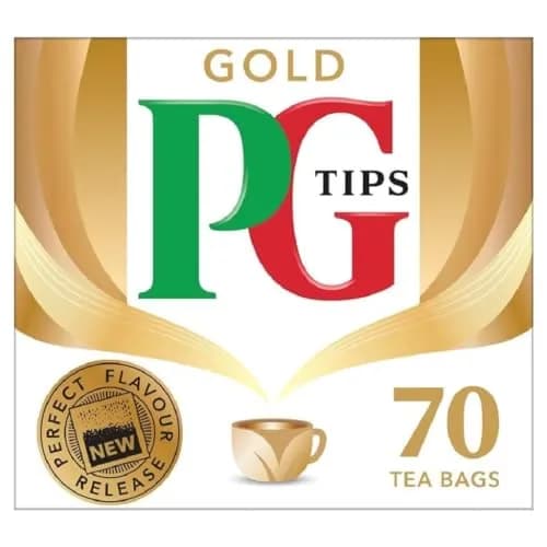 PG Tips Gold 70s (Non-Pyramid) Teabags | Citrusy Rich Flavor, 70 Count (Pack of 6) thumbnail 2