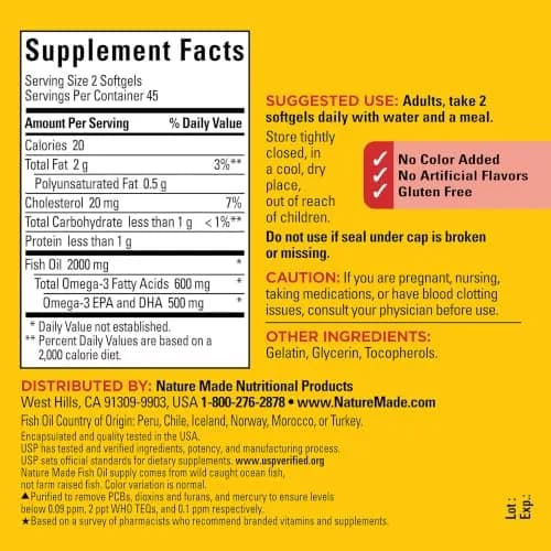 Nature Made Fish Oil Omega 3 Supplements 1000 mg Softgels 90 Count thumbnail 6