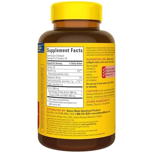 Nature Made Fish Oil Omega 3 Supplements 1000 mg Softgels 90 Count thumbnail 7