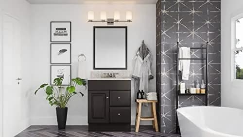 Design House Oslo 4-Light Vanity Light 10.25in Satin Nickel | Dimmable Bathroom Fixture thumbnail 4