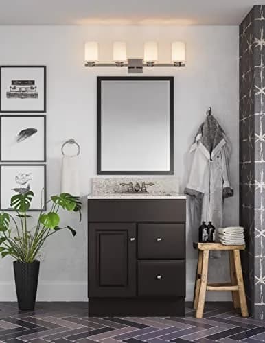 Design House Oslo 4-Light Vanity Light 10.25in Satin Nickel | Dimmable Bathroom Fixture thumbnail 5