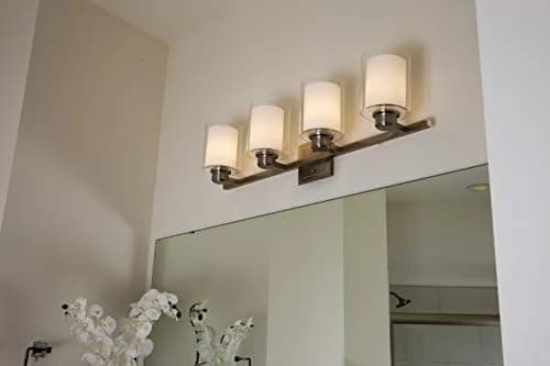 Design House Oslo 4-Light Vanity Light 10.25in Satin Nickel | Dimmable Bathroom Fixture thumbnail 6