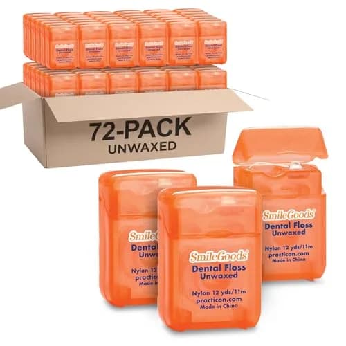 Practicon Unwaxed Dental Floss 12 yards | Bulk Pack of 72 for Professional Oral Care thumbnail 1