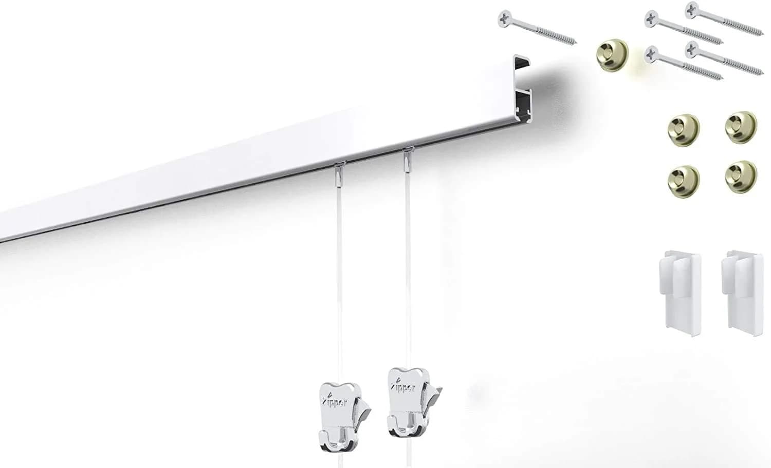 STAS Cliprail Pro Picture Hanging System White 150cm (4.92ft) | Heavy Duty Gallery Kit for Walls - main product image
