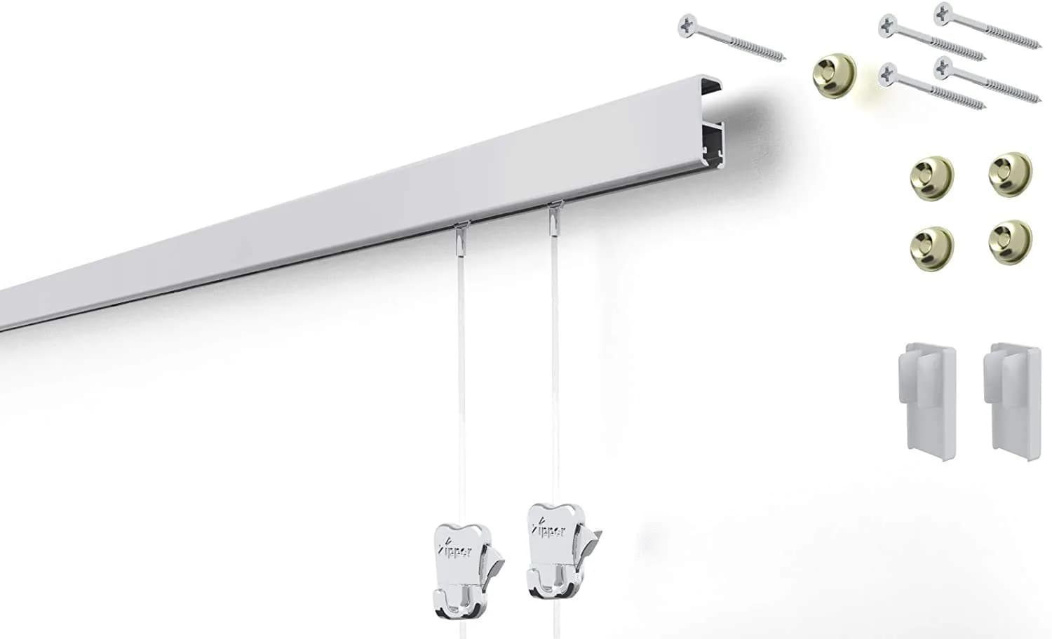 STAS Cliprail Pro Picture Hanging System White 150cm (4.92ft) | Heavy Duty Gallery Kit for Walls — 150 cm