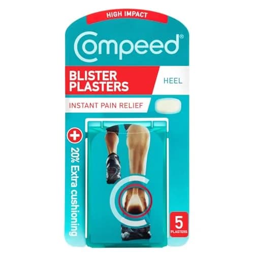 Compeed Sports Heel Blister Plasters 5 Hydrocolloid Cushions | Heal Fast & Discreet thumbnail 1
