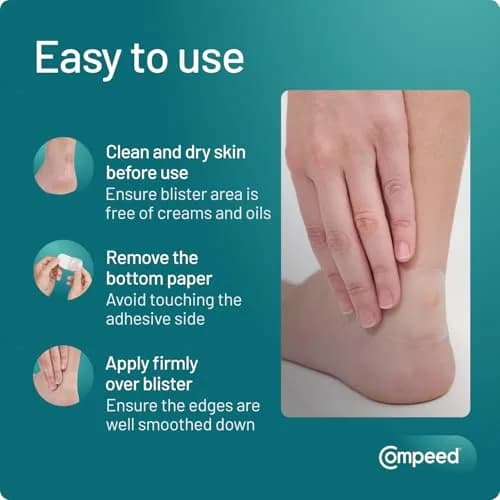 Compeed Sports Heel Blister Plasters 5 Hydrocolloid Cushions | Heal Fast & Discreet thumbnail 6