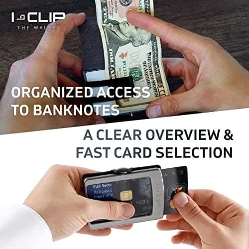 I-CLIP Premium Leather Slim Wallet for Men | 9 cm (3.54 in) Black thumbnail 3
