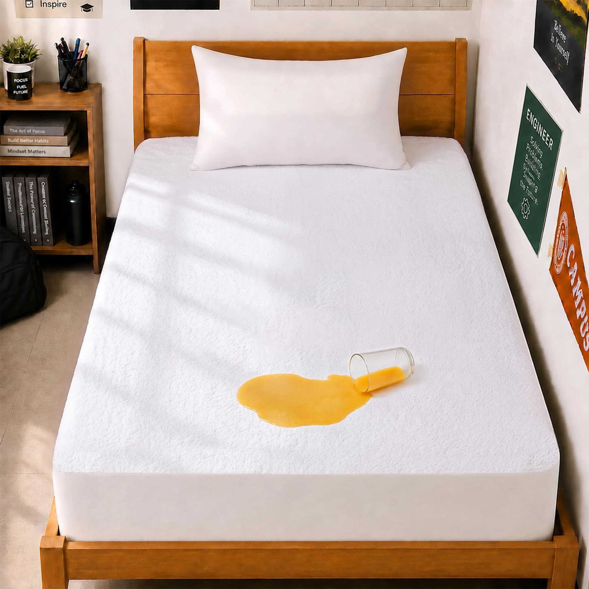 Utopia Bedding Waterproof Twin XL Mattress Protector 15" Deep Pocket | Breathable, Fitted Style, White - main product image