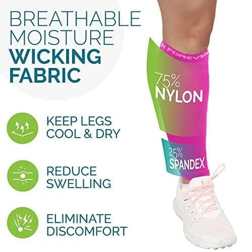 Run Forever Pink Calf Compression Sleeve Large | Medical Grade Support for Shin Splints & Varicose Veins thumbnail 5