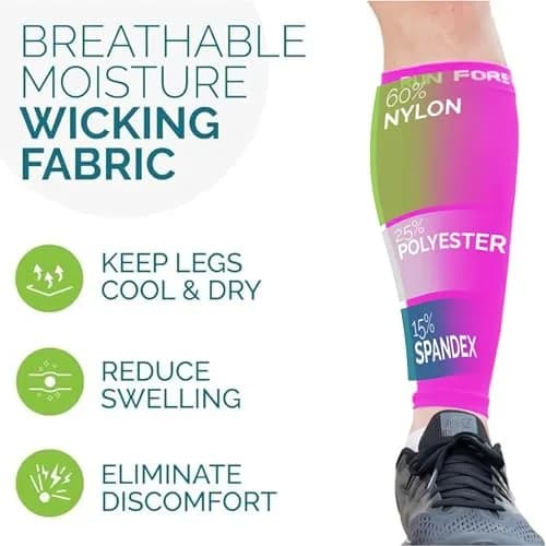 Run Forever Pink Calf Compression Sleeve Large | Medical Grade Support for Shin Splints & Varicose Veins thumbnail 6