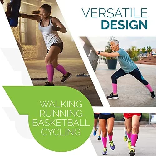 Run Forever Pink Calf Compression Sleeve Large | Medical Grade Support for Shin Splints & Varicose Veins thumbnail 7