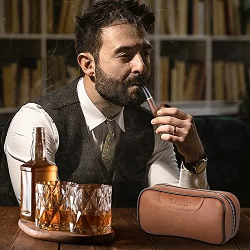 Scotte PU Leather Tobacco Pouch for 2 Pipes | Fashionable & Durable (195*105*55mm) thumbnail 6