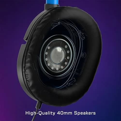 Turtle Beach Recon 50P Gaming Headset with Removable Mic | 40mm Speakers, Stereo, Black/Blue thumbnail 3