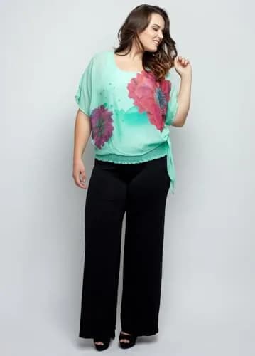 Stylzoo Plus Size Palazzo Pants Women Black 2X | Super Soft Comfortable Silky Fit thumbnail 7